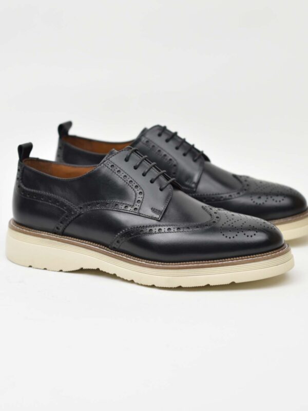 Wingtip Derby-Cream Sole Black 266-03Z