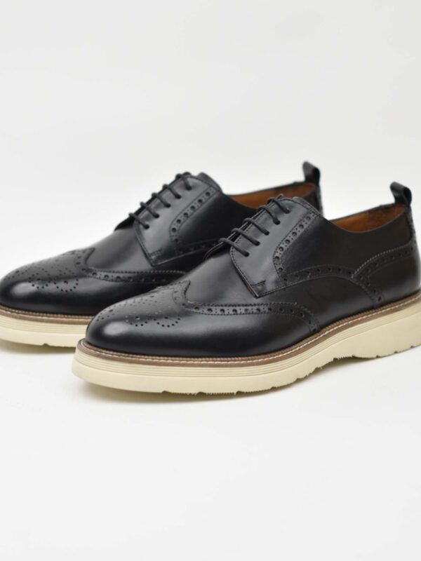 Wingtip Derby-Cream Sole Black 266-03Z