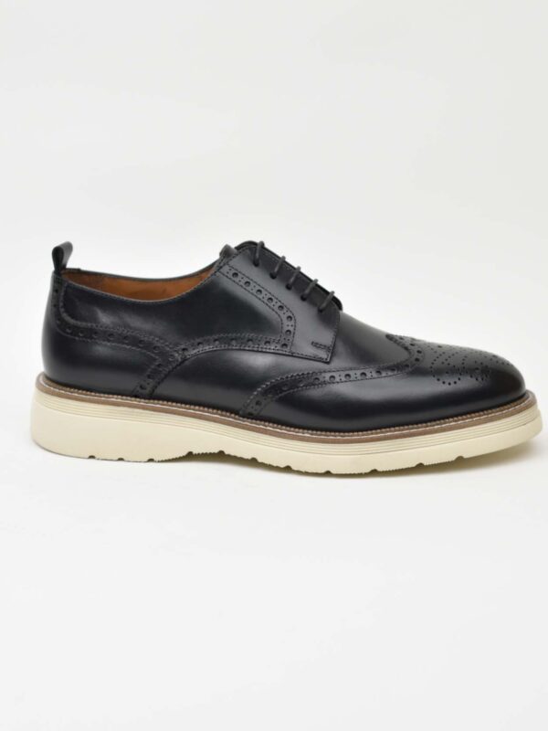 Wingtip Derby-Cream Sole Black 266-03Z